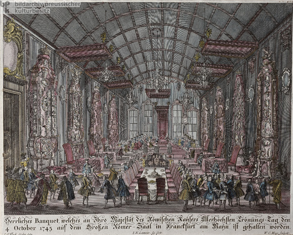 Bankett anlässlich der Krönung Franz I. zum römisch-deutschen Kaiser in Frankfurt am Main am 4. Oktober 1745 (ca. 1750)